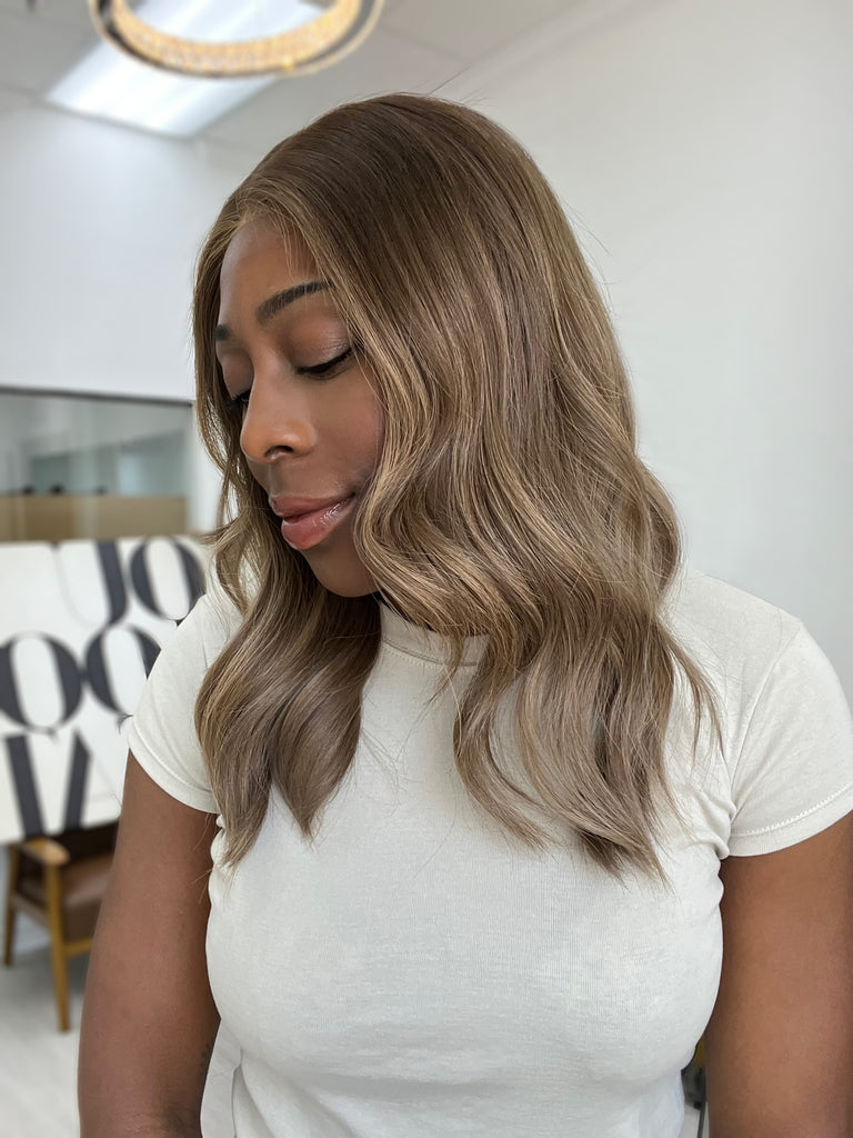 lace top human hair wig - brunette human hair wig - lace top wigs for women - breathable human hair wigs - affordable natural hair wigs - full coverage human hair wigs
