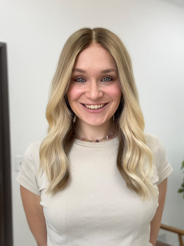 lace top human hair wig - blonde human hair wig - lace top wigs for women - breathable human hair wigs - affordable natural hair wigs - full coverage human hair wigs