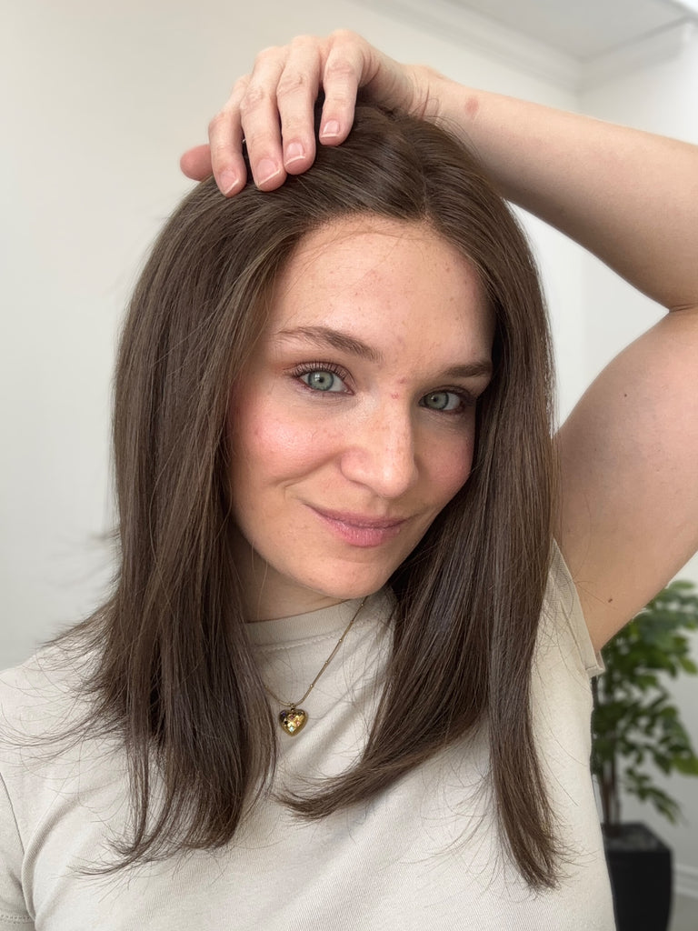  lace top human hair wig - brunette human hair wig - lace top wigs for women - breathable human hair wigs - affordable natural hair wigs - full coverage human hair wigs