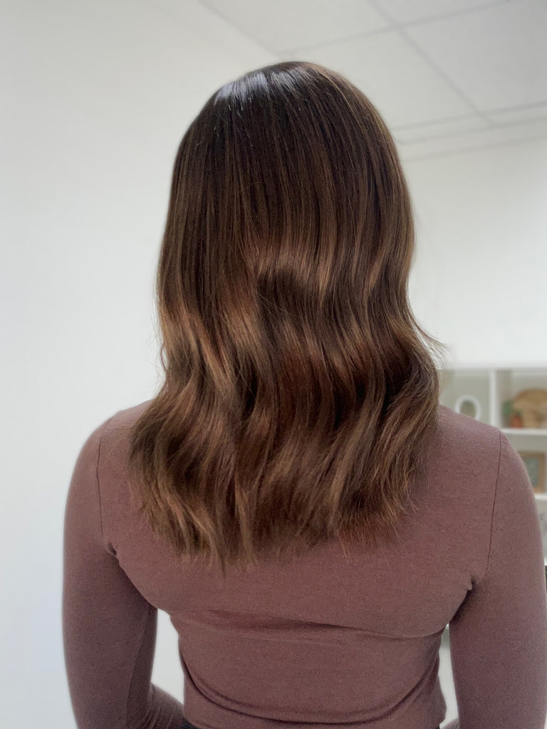 lace top human hair wig - brunette human hair wig - lace top wigs for women - breathable human hair wigs - affordable natural hair wigs - full coverage human hair wigs

