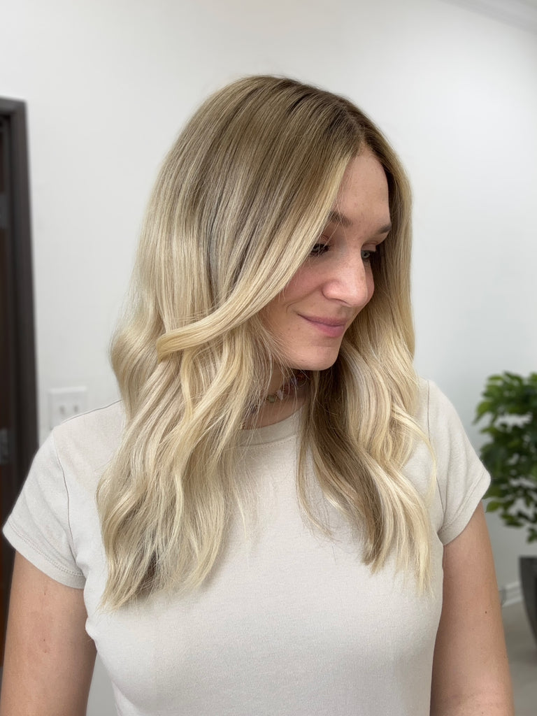 lace top human hair wig - blonde human hair wig - lace top wigs for women - breathable human hair wigs - affordable natural hair wigs - full coverage human hair wigs