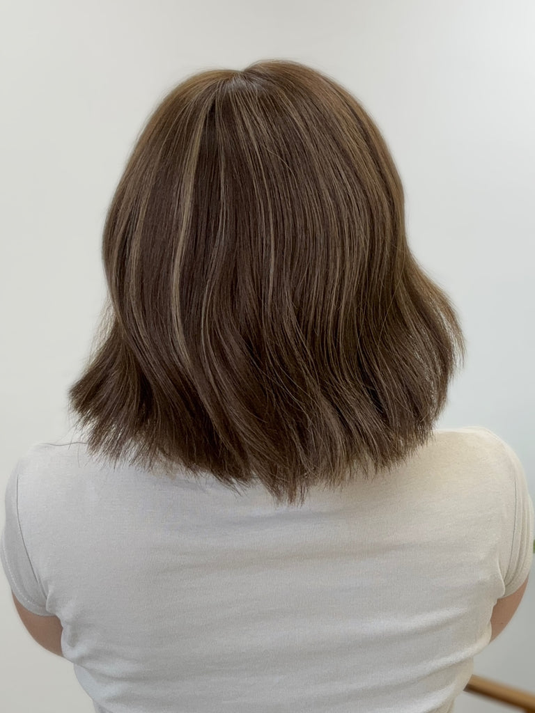 lace top human hair wig - brunette human hair wig - lace top wigs for women - breathable human hair wigs - affordable natural hair wigs - full coverage human hair wigs

