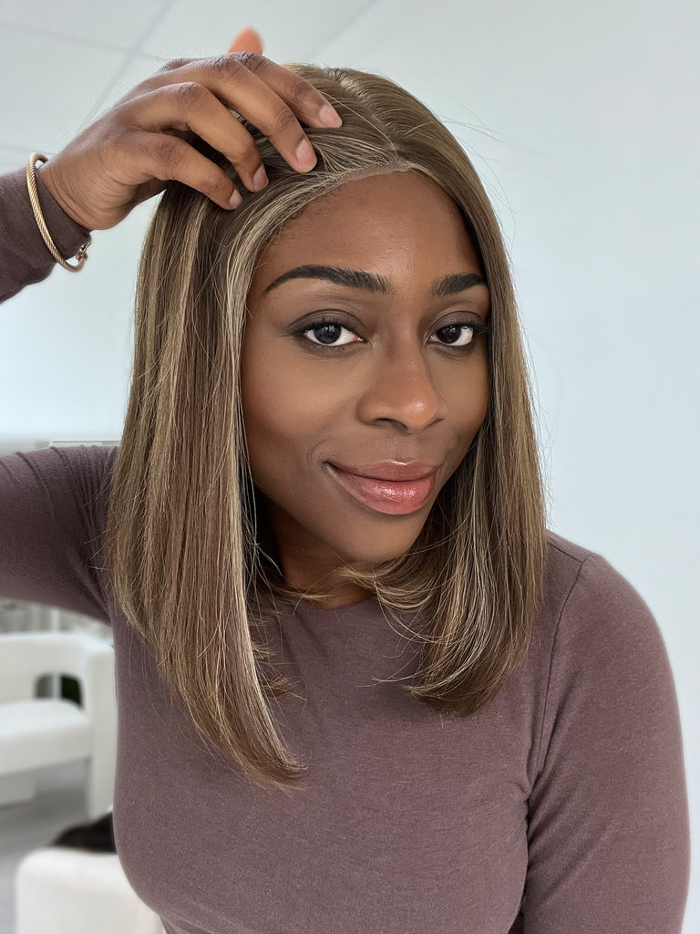  lace top human hair wig - blonde human hair wig - lace top wigs for women - breathable human hair wigs - affordable natural hair wigs - full coverage human hair wigs
