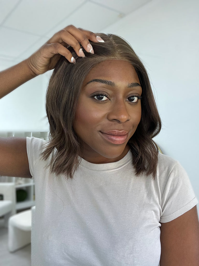  lace top human hair wig - brunette human hair wig - lace top wigs for women - breathable human hair wigs - affordable natural hair wigs - full coverage human hair wigs

