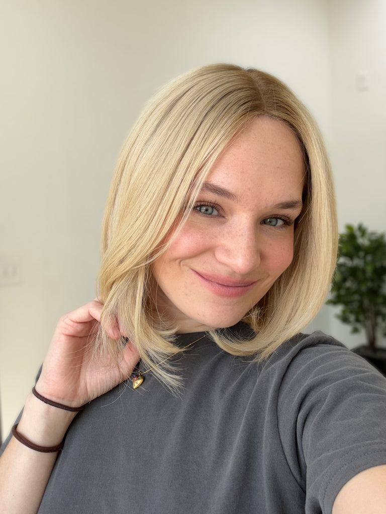  lace top human hair wig - blonde human hair wig - lace top wigs for women - breathable human hair wigs - affordable natural hair wigs - full coverage human hair wigs