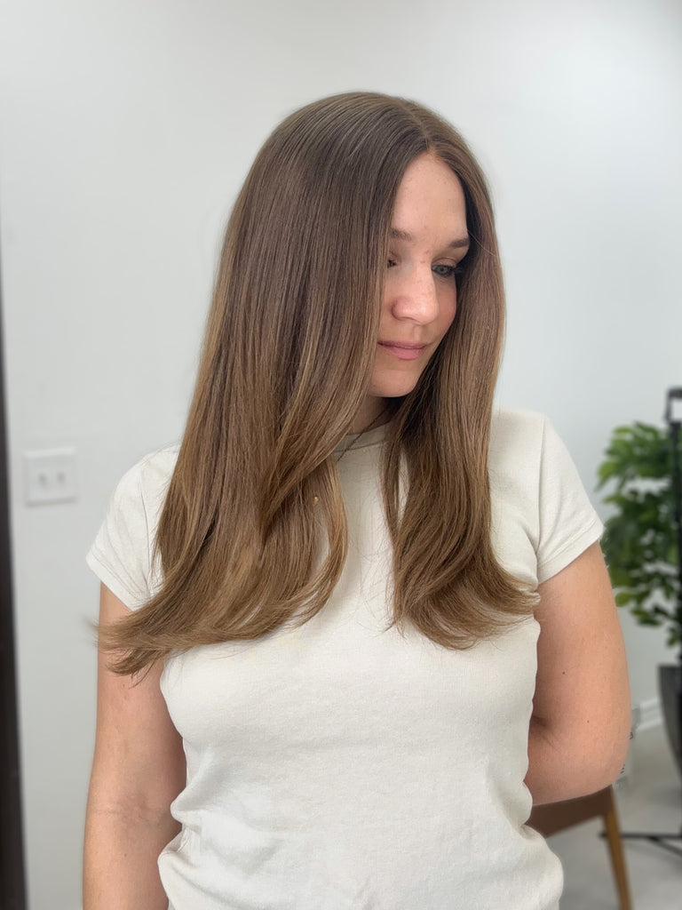  lace top human hair wig - brunette human hair wig - lace top wigs for women - breathable human hair wigs - affordable natural hair wigs - full coverage human hair wigs