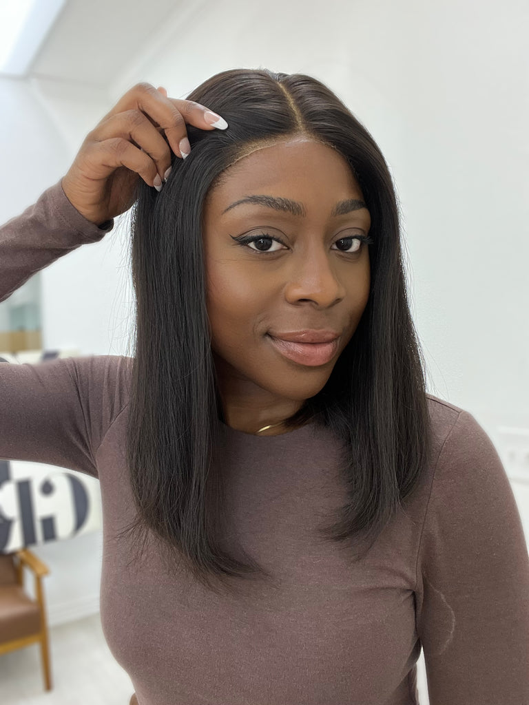 lace top human hair wig - black human hair wig - lace top wigs for women - breathable human hair wigs - affordable natural hair wigs - full coverage human hair wigs
