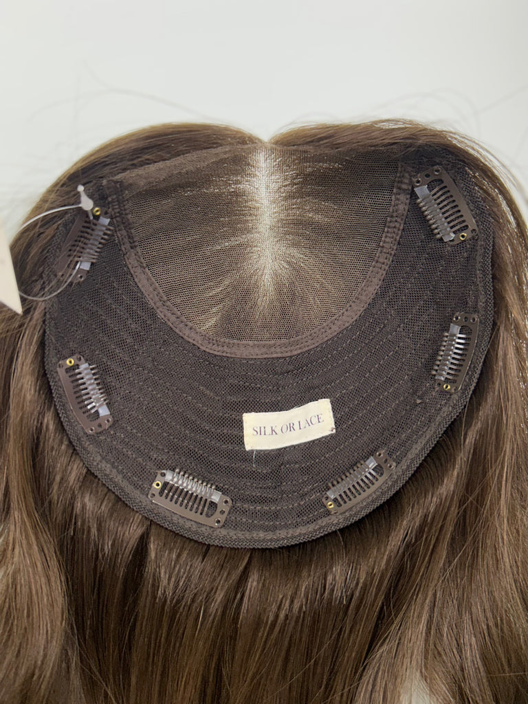 human hair toppers for women - silk or lace hair topper - gently used hair topper - silk top topper - hair topper hairstyles - used toppers for sale 

