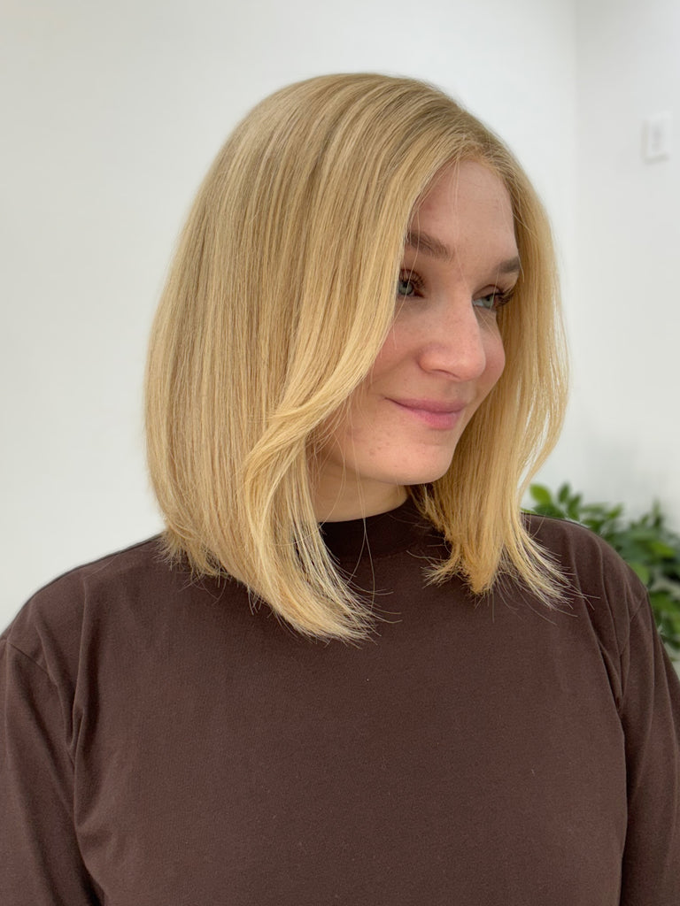  lace top human hair wig - blonde human hair wig - lace top wigs for women - breathable human hair wigs - affordable natural hair wigs - full coverage human hair wigs