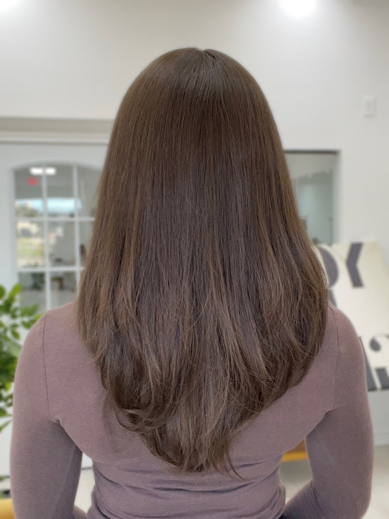 lace top human hair wig - brunette human hair wig - lace top wigs for women - breathable human hair wigs - affordable natural hair wigs - full coverage human hair wigs
