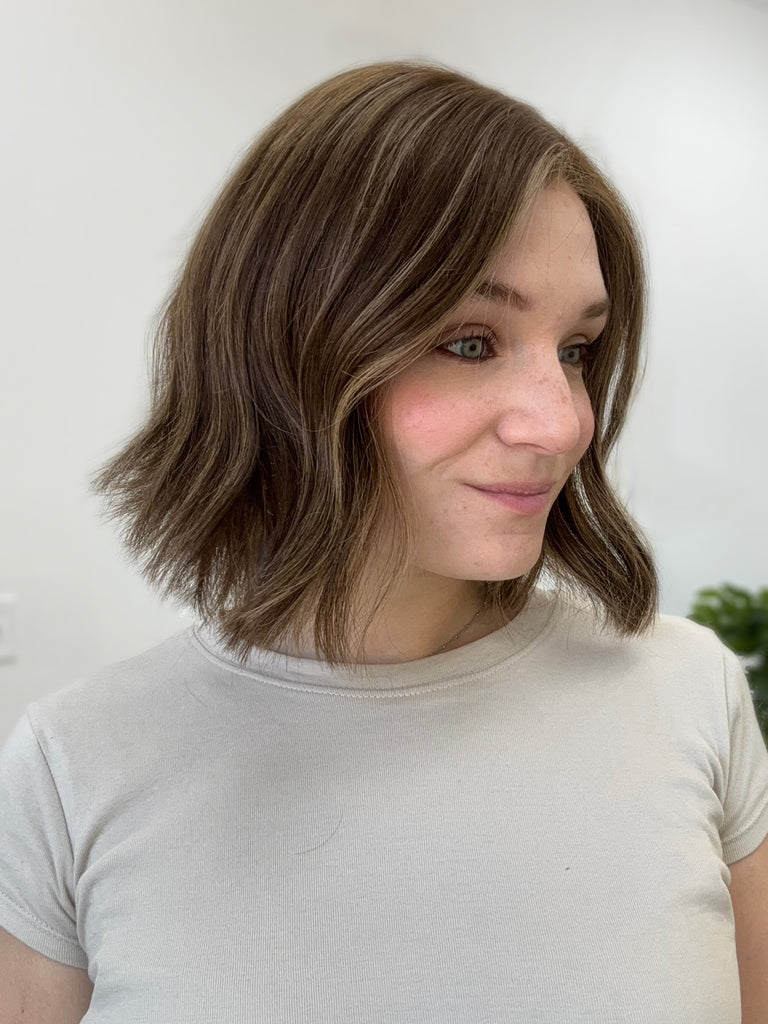 lace top human hair wig - brunette human hair wig - lace top wigs for women - breathable human hair wigs - affordable natural hair wigs - full coverage human hair wigs

