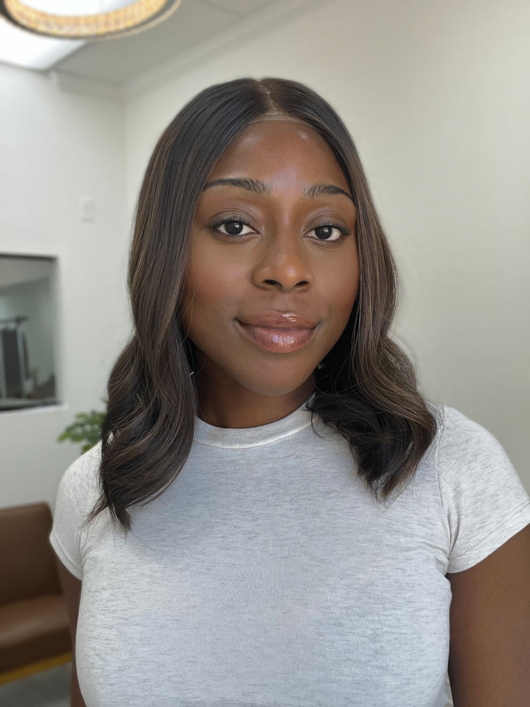  lace top human hair wig - brunette human hair wig - lace top wigs for women - breathable human hair wigs - affordable natural hair wigs - full coverage human hair wigs

