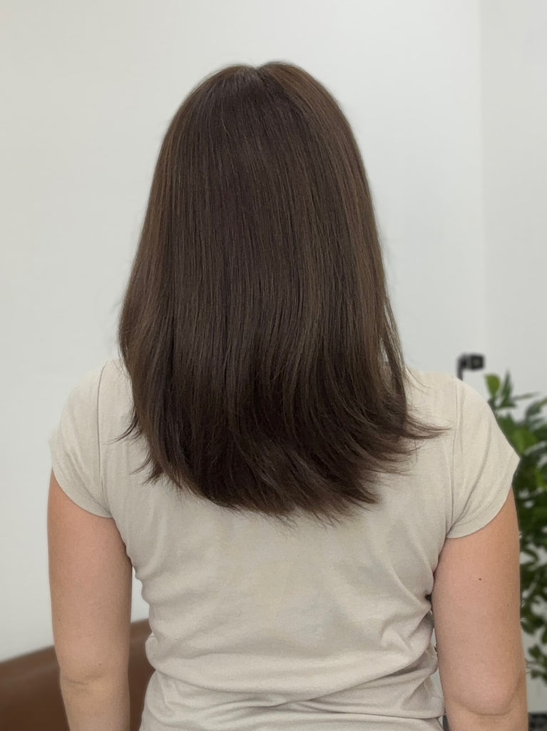  lace top human hair wig - brunette human hair wig - lace top wigs for women - breathable human hair wigs - affordable natural hair wigs - full coverage human hair wigs