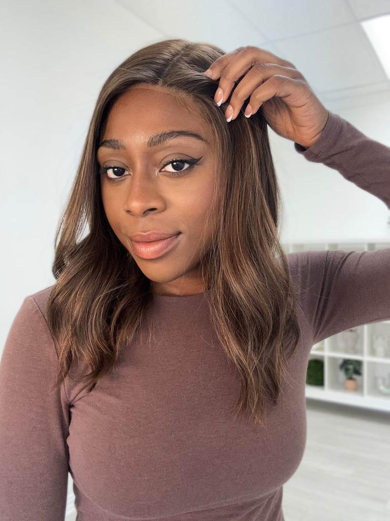 lace top human hair wig - brunette human hair wig - lace top wigs for women - breathable human hair wigs - affordable natural hair wigs - full coverage human hair wigs
