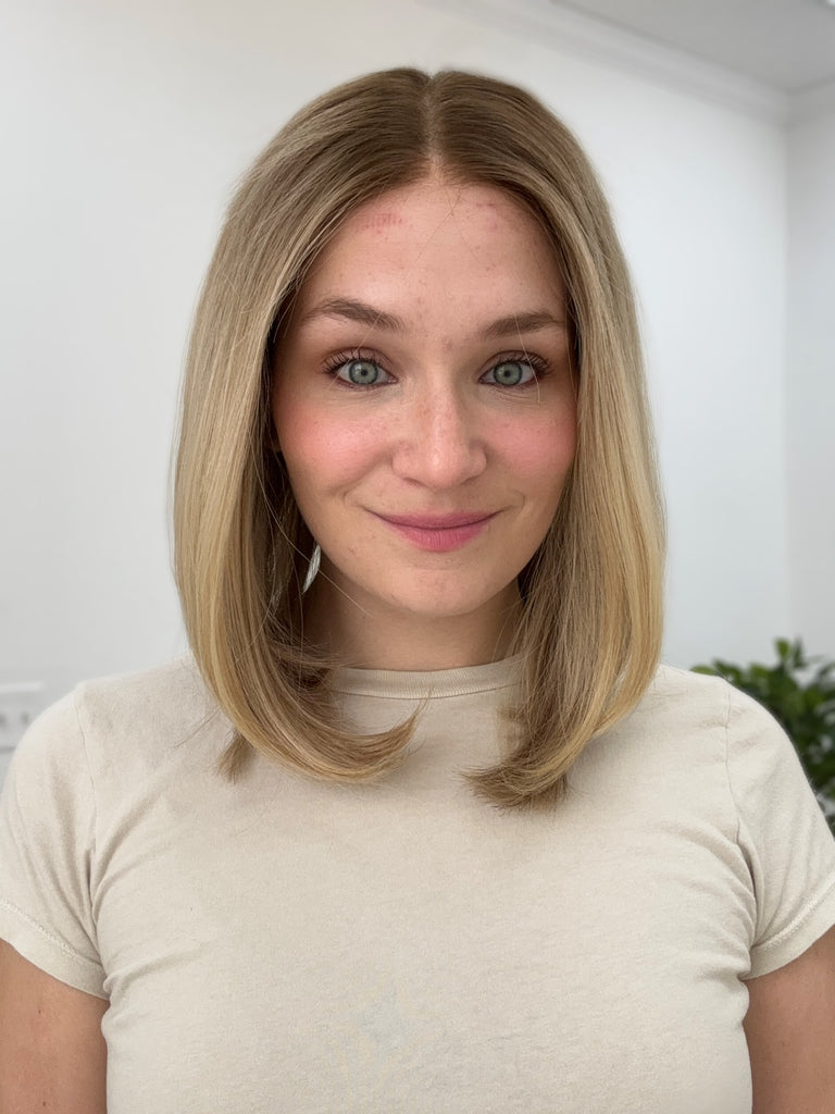  lace top human hair wig - blonde human hair wig - lace top wigs for women - breathable human hair wigs - affordable natural hair wigs - full coverage human hair wigs
