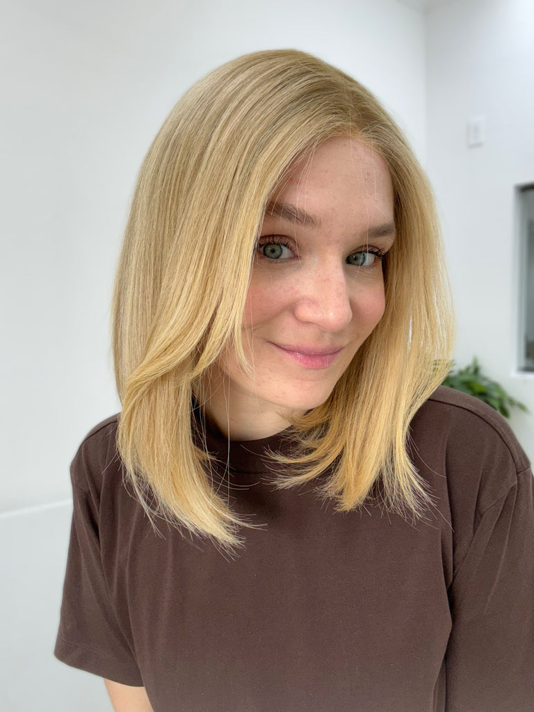  lace top human hair wig - blonde human hair wig - lace top wigs for women - breathable human hair wigs - affordable natural hair wigs - full coverage human hair wigs