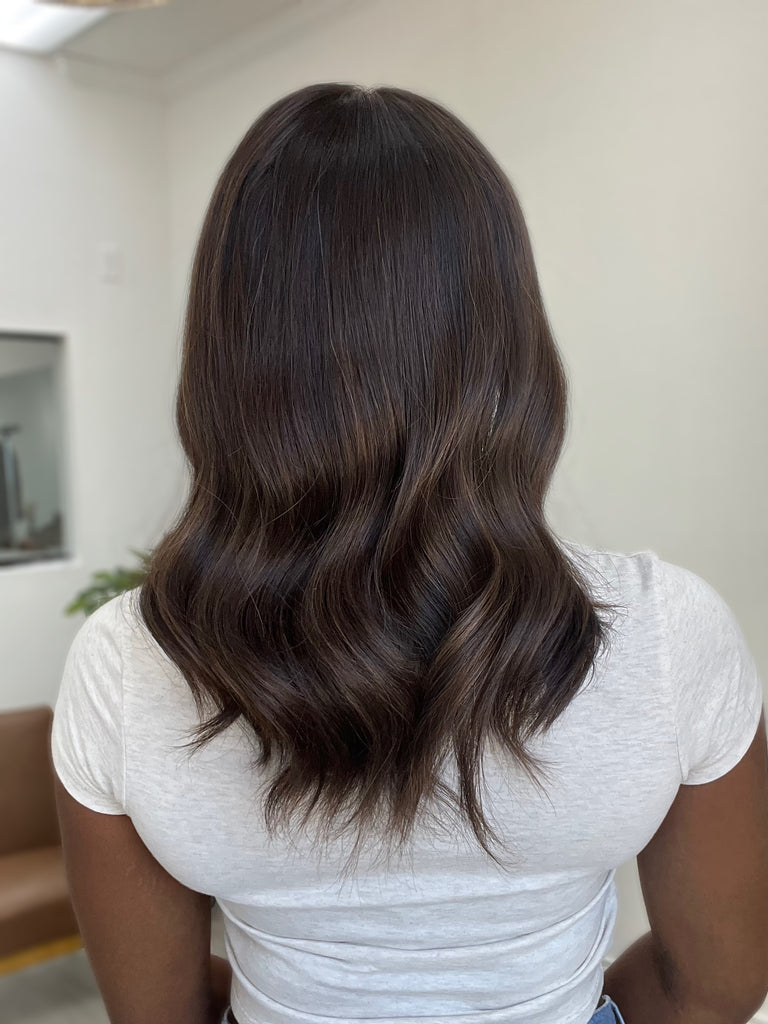 lace top human hair wig - brunette human hair wig - lace top wigs for women - breathable human hair wigs - affordable natural hair wigs - full coverage human hair wigs
