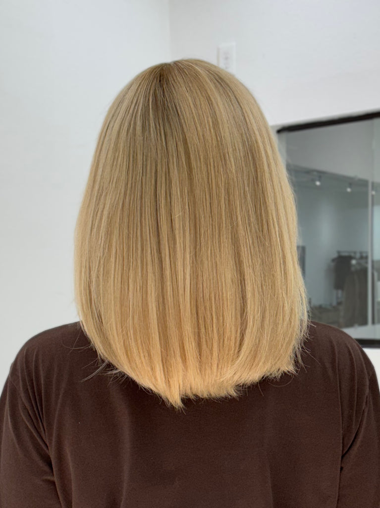  lace top human hair wig - blonde human hair wig - lace top wigs for women - breathable human hair wigs - affordable natural hair wigs - full coverage human hair wigs