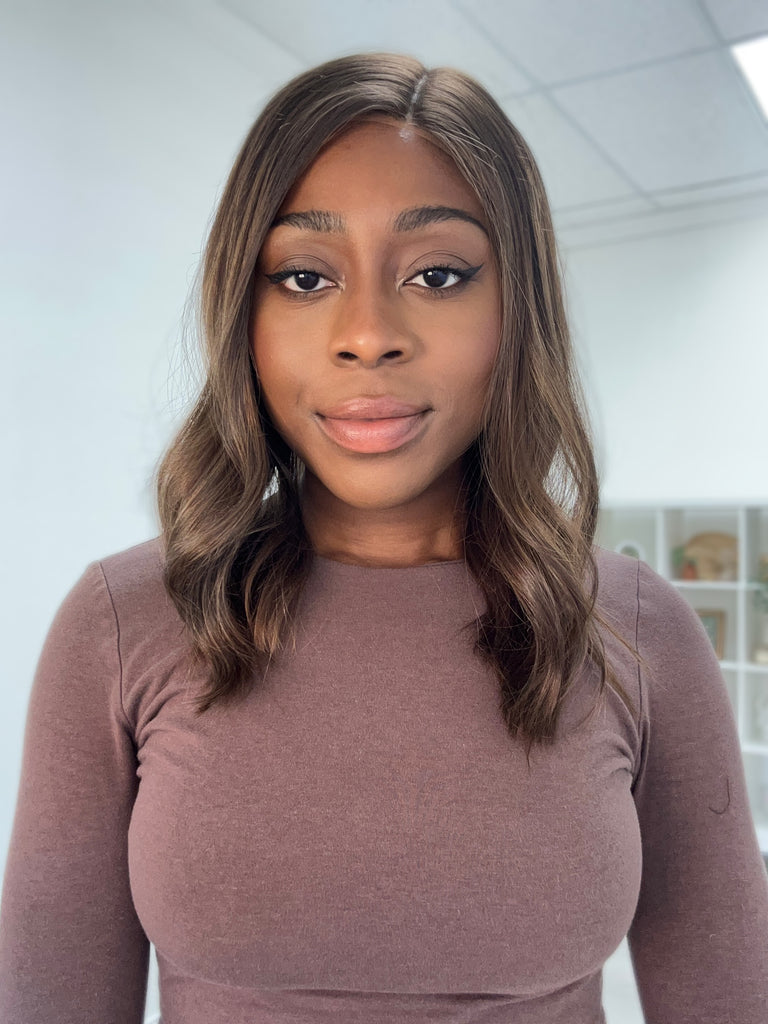 lace top human hair wig - brunette human hair wig - lace top wigs for women - breathable human hair wigs - affordable natural hair wigs - full coverage human hair wigs
