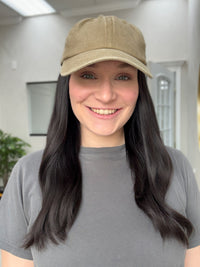 Silk or Lace Factory Hat Wig - Halsey Soft Natural Black 20 Inch Length - 20% Off Applied at Checkout