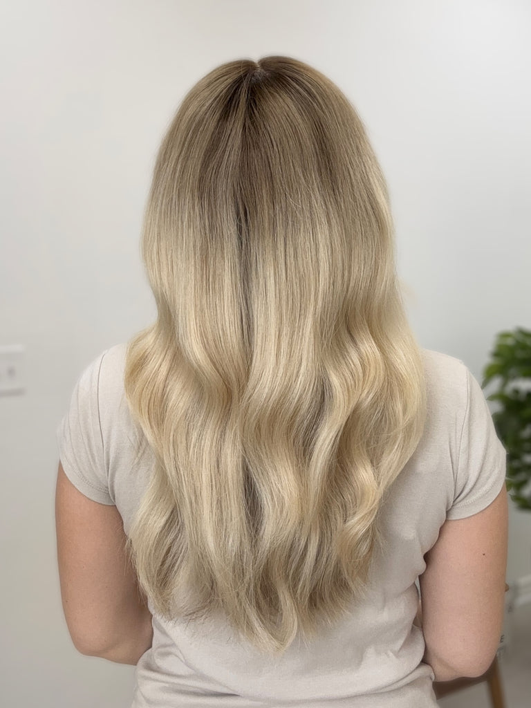 lace top human hair wig - blonde human hair wig - lace top wigs for women - breathable human hair wigs - affordable natural hair wigs - full coverage human hair wigs
