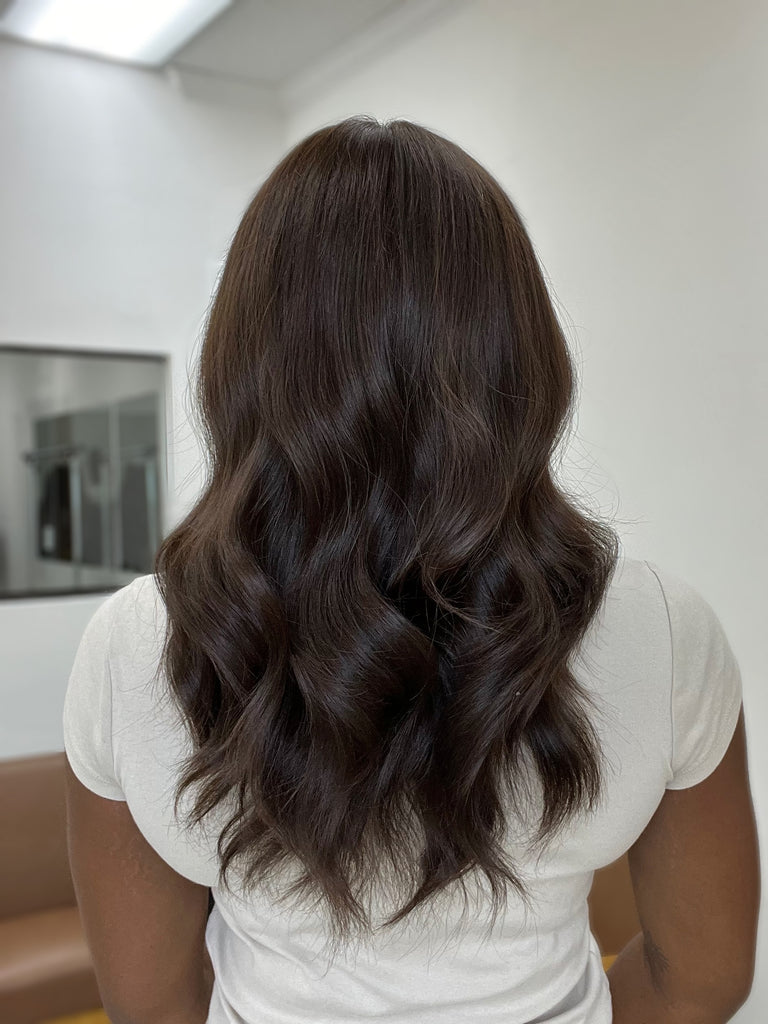  lace top human hair wig - brunette human hair wig - lace top wigs for women - breathable human hair wigs - affordable natural hair wigs - full coverage human hair wigs
