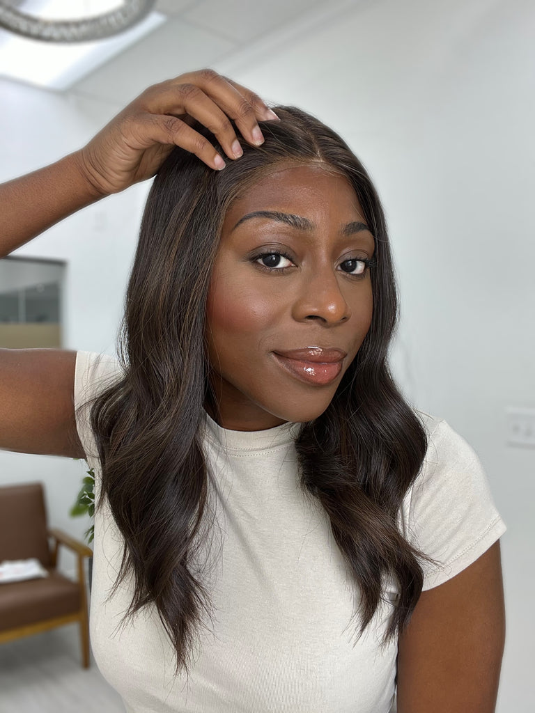 lace top human hair wig - brunette human hair wig - lace top wigs for women - breathable human hair wigs - affordable natural hair wigs - full coverage human hair wigs
