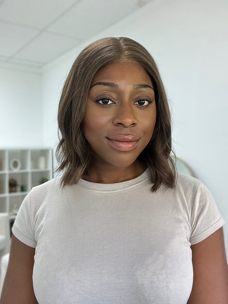 lace top human hair wig - brunette human hair wig - lace top wigs for women - breathable human hair wigs - affordable natural hair wigs - full coverage human hair wigs
