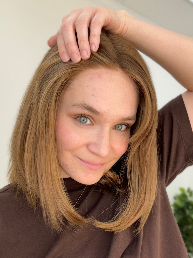 lace top human hair wig - brunette human hair wig - lace top wigs for women - breathable human hair wigs - affordable natural hair wigs - full coverage human hair wigs