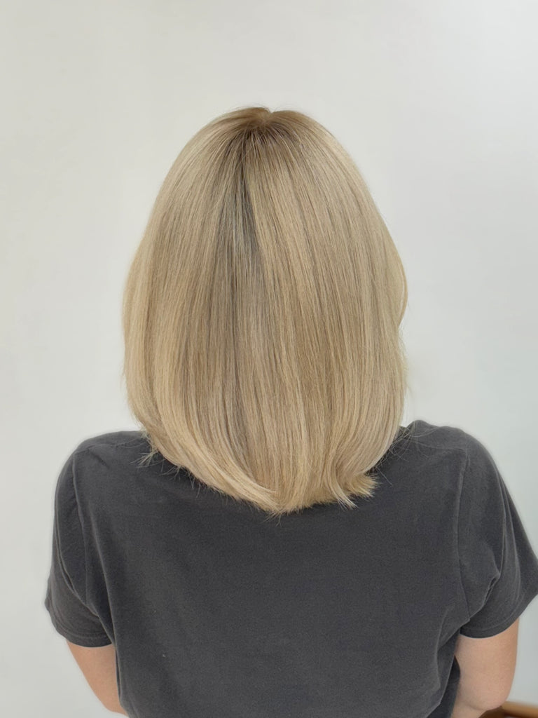  lace top human hair wig - blonde human hair wig - lace top wigs for women - breathable human hair wigs - affordable natural hair wigs - full coverage human hair wigs