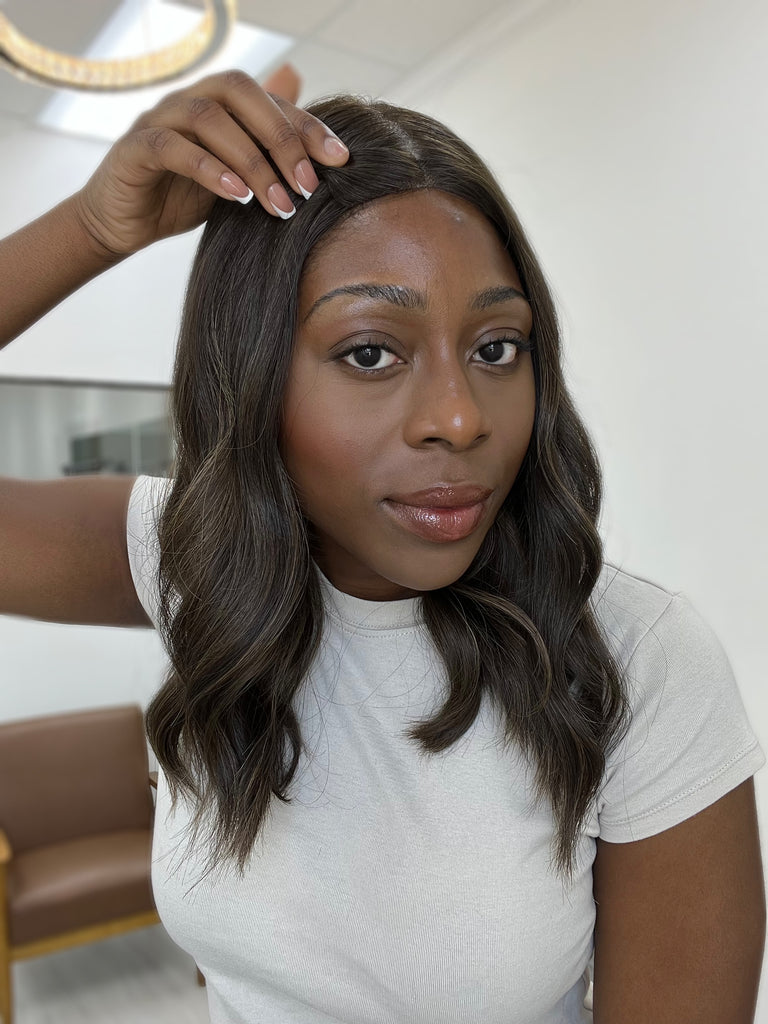  lace top human hair wig - brunette human hair wig - lace top wigs for women - breathable human hair wigs - affordable natural hair wigs - full coverage human hair wigs
