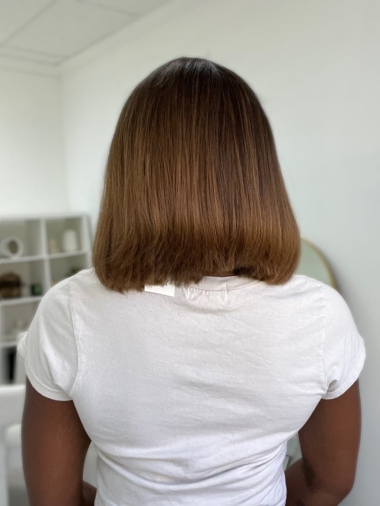 lace top human hair wig - brunette human hair wig - lace top wigs for women - breathable human hair wigs - affordable natural hair wigs - full coverage human hair wigs
