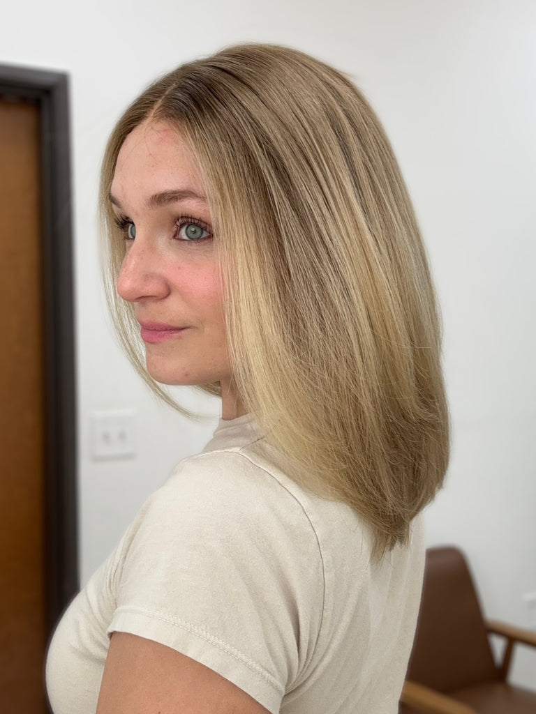  lace top human hair wig - blonde human hair wig - lace top wigs for women - breathable human hair wigs - affordable natural hair wigs - full coverage human hair wigs
