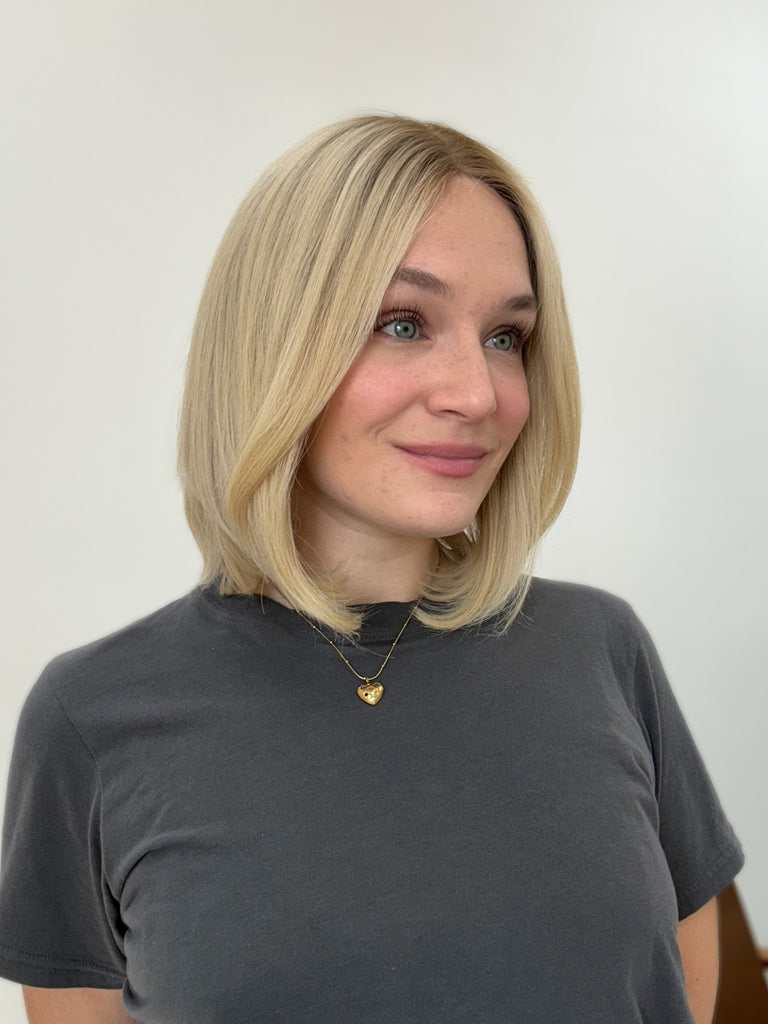 lace top human hair wig - blonde human hair wig - lace top wigs for women - breathable human hair wigs - affordable natural hair wigs - full coverage human hair wigs