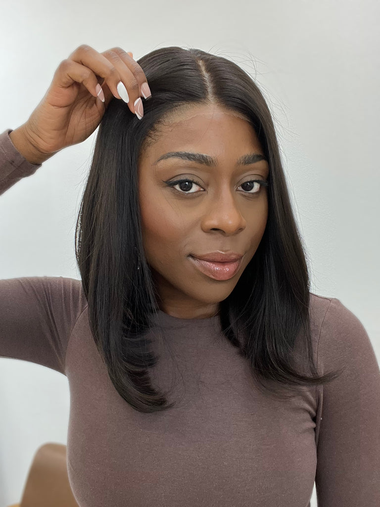  lace top human hair wig - black human hair wig - lace top wigs for women - breathable human hair wigs - affordable natural hair wigs - full coverage human hair wigs
