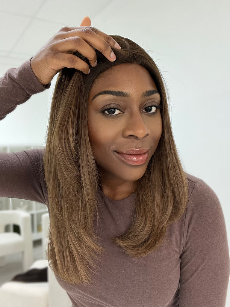 silk top lace front wig - lace front wig - lightly worn wig - preloved wig - wigs for women - affordable natural hair wigs - buy used wigs 
