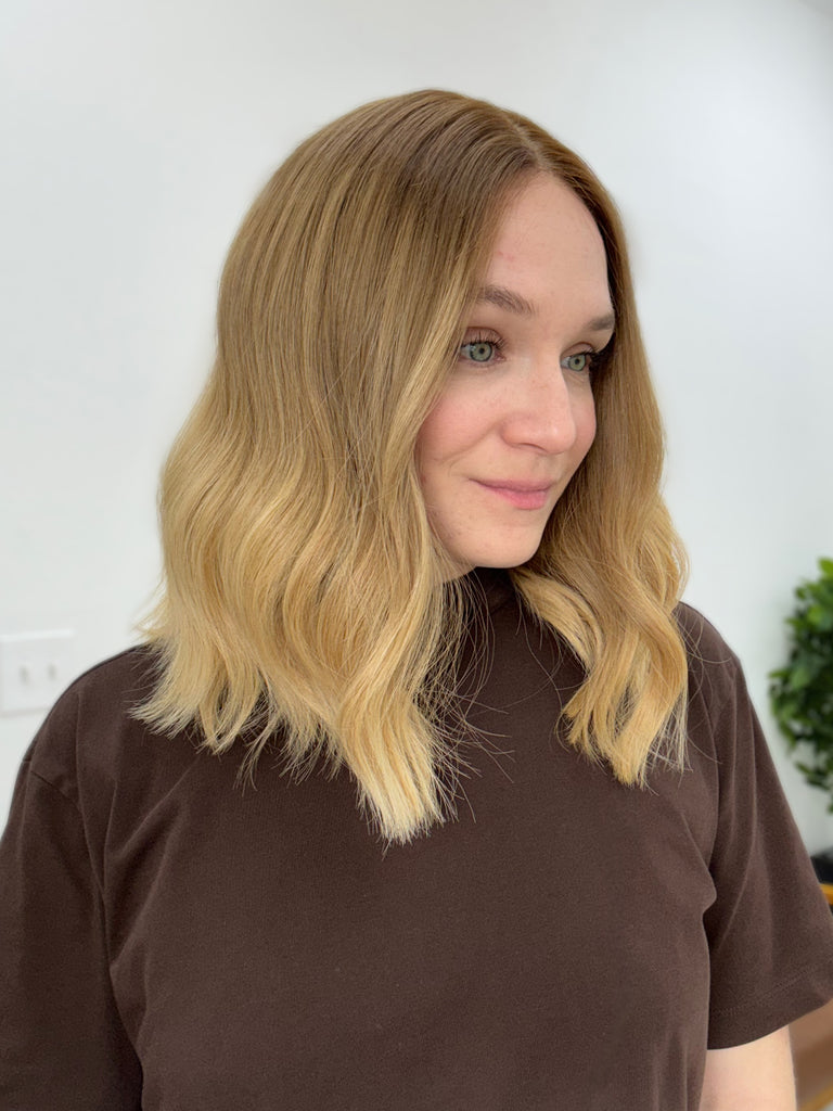  lace top human hair wig - blonde human hair wig - lace top wigs for women - breathable human hair wigs - affordable natural hair wigs - full coverage human hair wigs