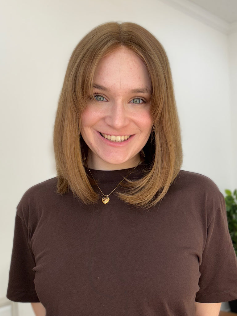 lace top human hair wig - brunette human hair wig - lace top wigs for women - breathable human hair wigs - affordable natural hair wigs - full coverage human hair wigs