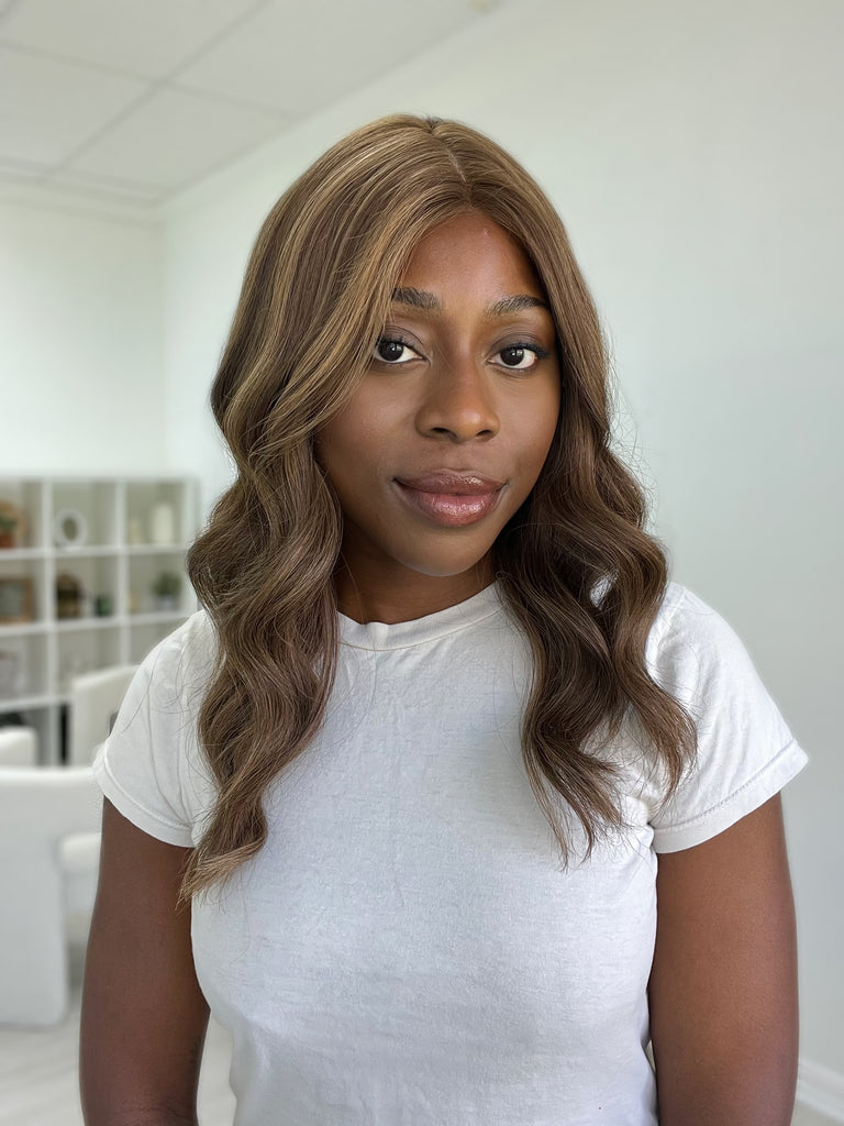 lace top human hair wig - brunette human hair wig - lace top wigs for women - breathable human hair wigs - affordable natural hair wigs - full coverage human hair wigs
