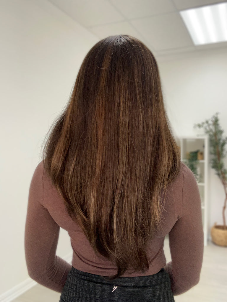 lace top human hair wig - brunette human hair wig - lace top wigs for women - breathable human hair wigs - affordable natural hair wigs - full coverage human hair wigs

