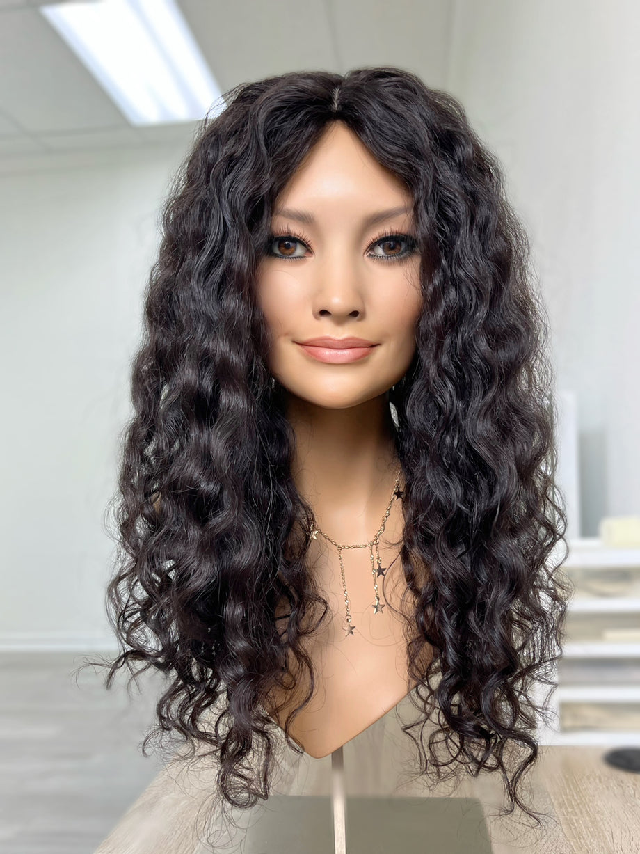 Human Hair Topper with Multi-Directional Parting, 18\