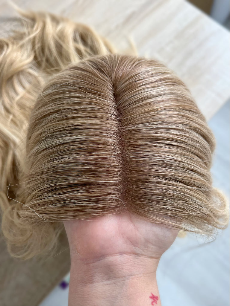  lace top human hair wig - blonde human hair wig - lace top wigs for women - breathable human hair wigs - affordable natural hair wigs - full coverage human hair wigs