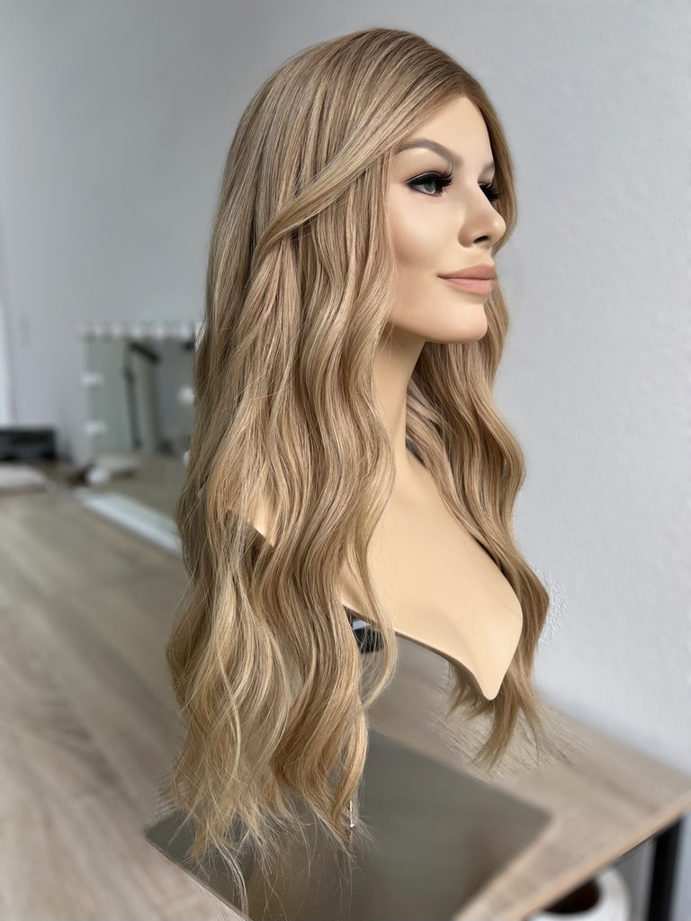  lace top human hair wig - blonde human hair wig - lace top wigs for women - breathable human hair wigs - affordable natural hair wigs - full coverage human hair wigs