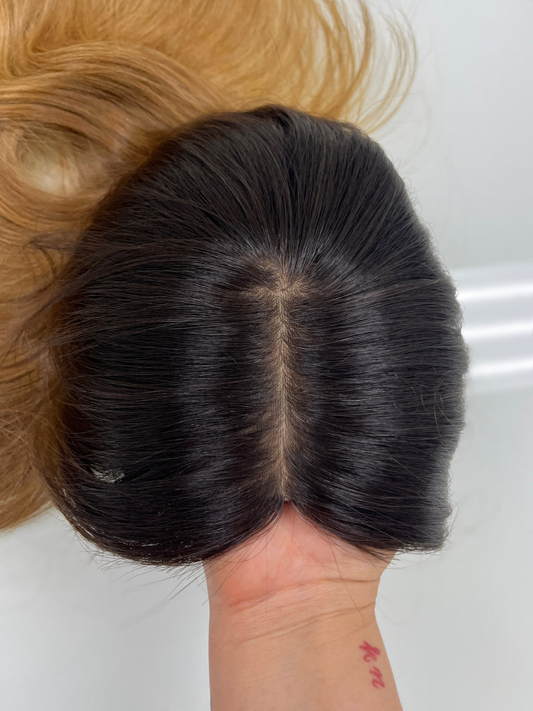 human hair toppers for women - silk or lace hair topper - gently used hair topper - silk top topper - hair topper hairstyles - used toppers for sale 
