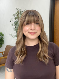 Follea Silk Top, Lace Front Fully Hand-Tied Style Wig - Cappuccino Rooted Brown with Highlights - R3847