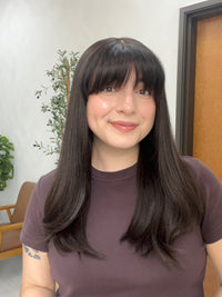 Milano Wigs Silk Top, Lace Front Wig - Princess Soft Black with Bangs - R3865