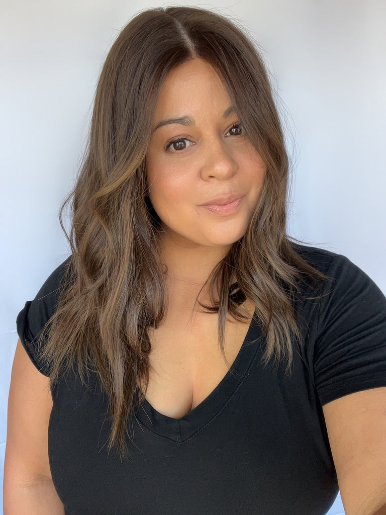 Highline Lace Top Wig, "Medium Dark Brown with Highlights" (R1754) - Silk or Lace