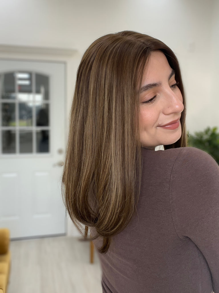 human hair toppers for women - silk or lace hair topper - gently used hair topper - silk top topper - hair topper hairstyles - used toppers for sale 
