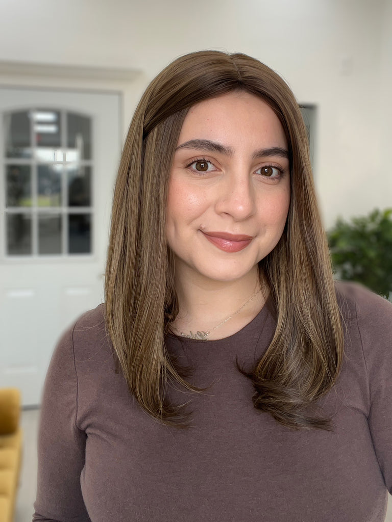 human hair toppers for women - silk or lace hair topper - gently used hair topper - silk top topper - hair topper hairstyles - used toppers for sale 
