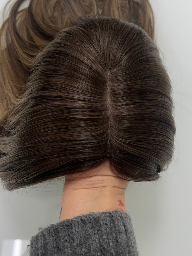 human hair toppers for women - silk or lace hair topper - gently used hair topper - silk top topper - hair topper hairstyles - used toppers for sale 
